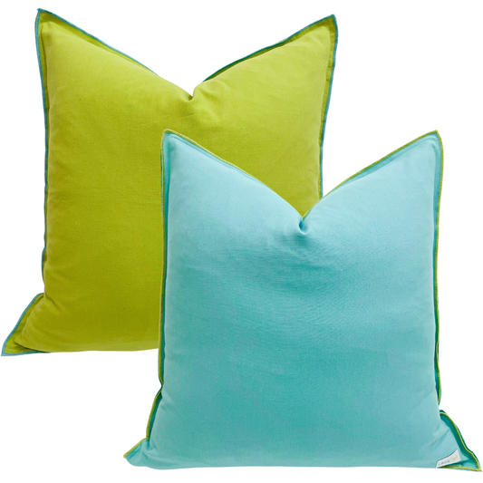 Blue/Green Two-Toned 22x22 Decorative Pillow
