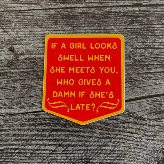 Girl Looks Swell Catcher in the Rye Sticker book store quote