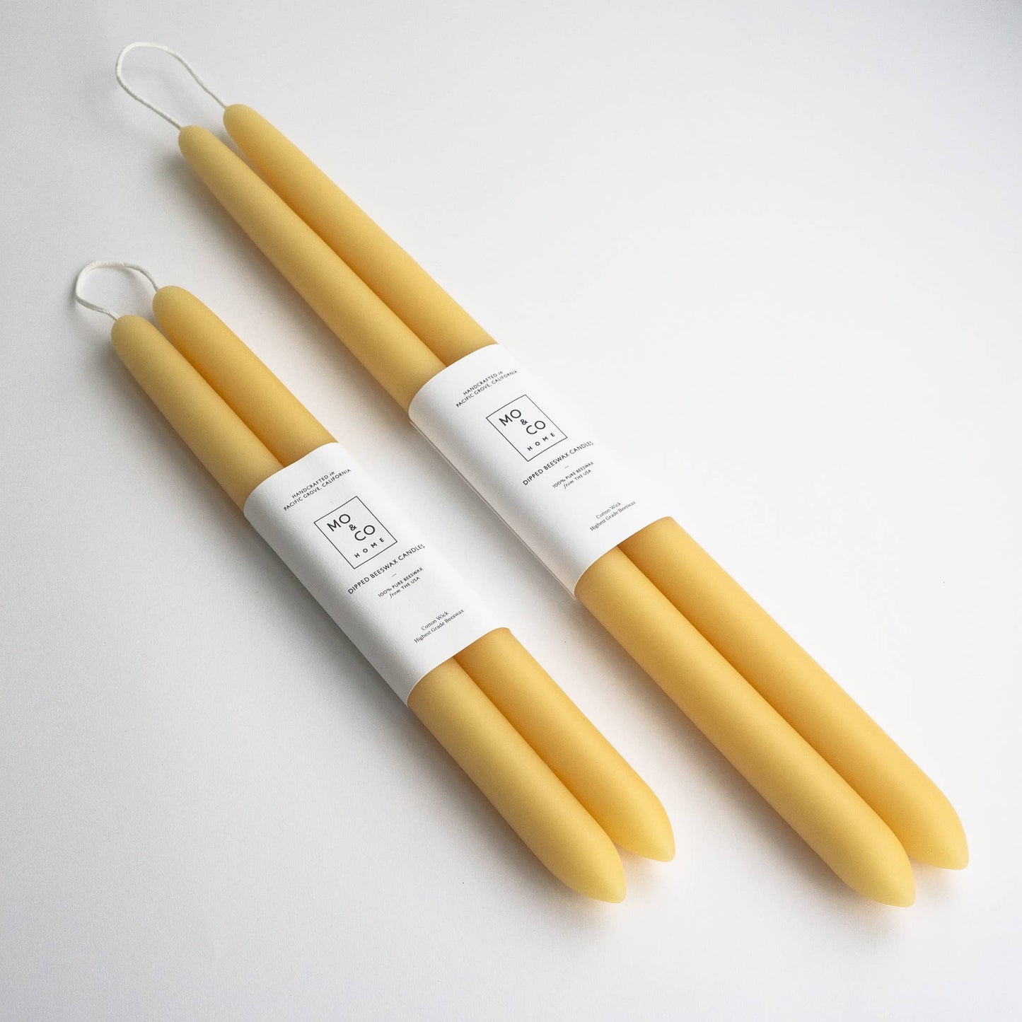 100% Beeswax Dipped Candles | Natural Gold 14" Taper Pair